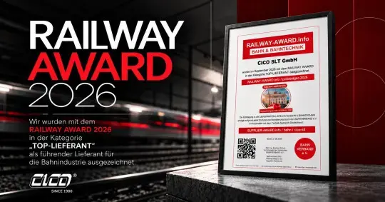 CICO® erhält den RAILWAY AWARD 2026 als „TOP-LIEFERANT“
